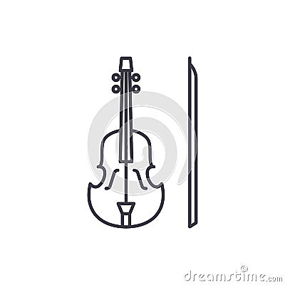 Violin line icon concept. Violin vector linear illustration, symbol, sign Vector Illustration