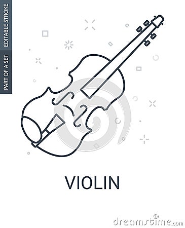 Violin linear icon. Vector Illustration