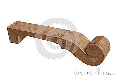 Violin making project, Neck and Scroll Stock Photo