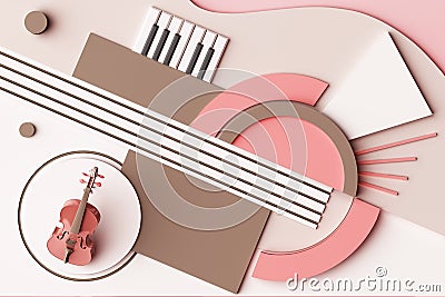 Violin and music instrument concept, Abstract composition Stock Photo