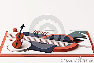 Violin and music instrument concept, Abstract composition Stock Photo