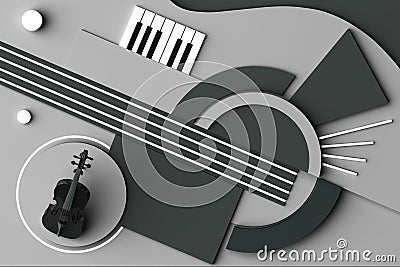 Violin and music instrument concept, Abstract composition Stock Photo