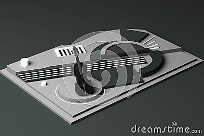 Violin and music instrument concept, Abstract composition Stock Photo