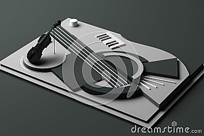 Violin and music instrument concept, Abstract composition Stock Photo