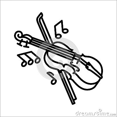 Violin music instrument icon and vector illustration Vector Illustration