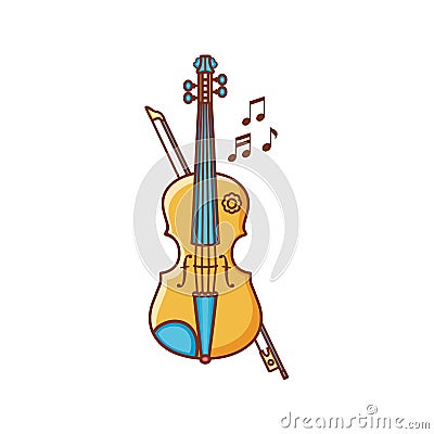 Violin. Musical instrument. Child`s toy. Vector Illustration