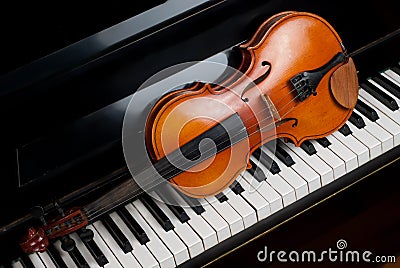 Violin and piano Stock Photo