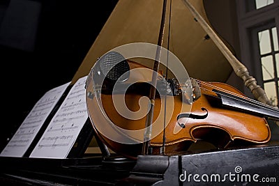 Violin and piano Stock Photo