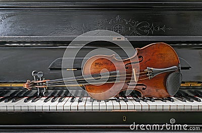 Violin and piano Stock Photo