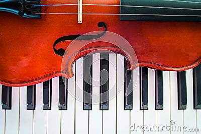 VIolin On Piano Stock Photo