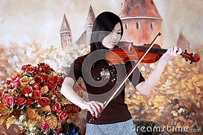 Violin player Stock Photo