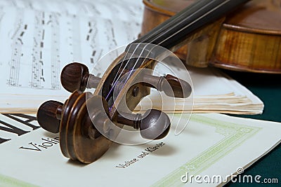 Violin scroll Stock Photo