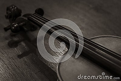 Violin in a sepia color picture Stock Photo