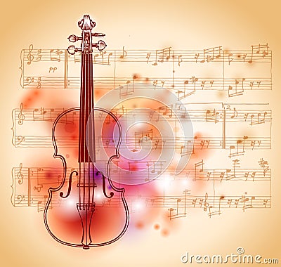 Violin and sheet music Stock Photo