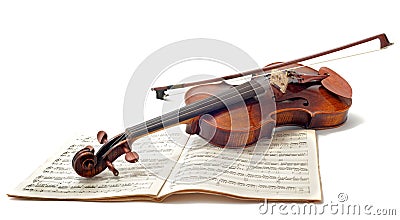 Violin and sheet music Stock Photo