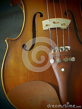 Violin Sound Hole Melody String Music Instrument Inspire From The Concert Violin 4/4 Retro Stock Photo