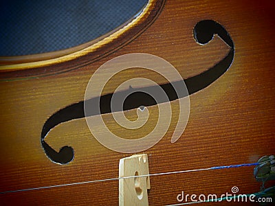 Violin Sound Hole and String Music Instrument Retro Inspire Pinhole View Stock Photo