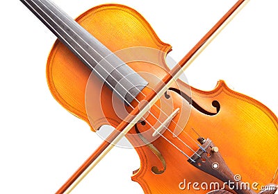 Violin under the white background Stock Photo