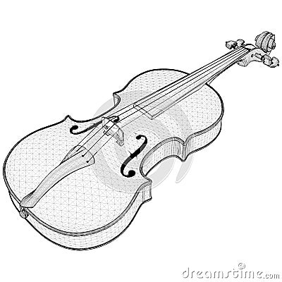 Violin Vector. Illustration Isolated On White Background. Vector Illustration