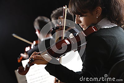 Violinist woman Stock Photo