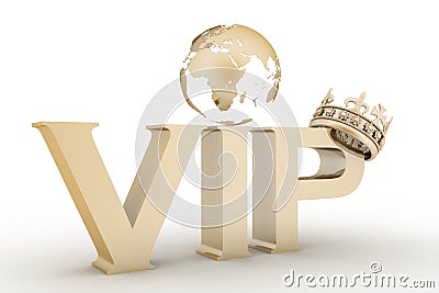 VIP abbreviation with a crown Stock Photo