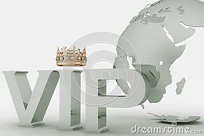 VIP abbreviation with a crown Stock Photo