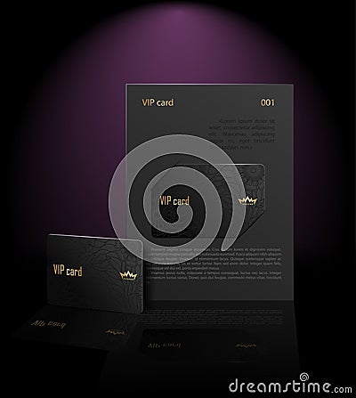 Vip card presentation (black) Stock Photo