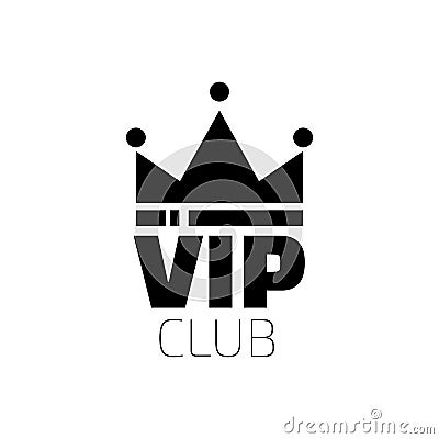 VIP club logo in flat style. VIP Club members only banner. Vector Illustration