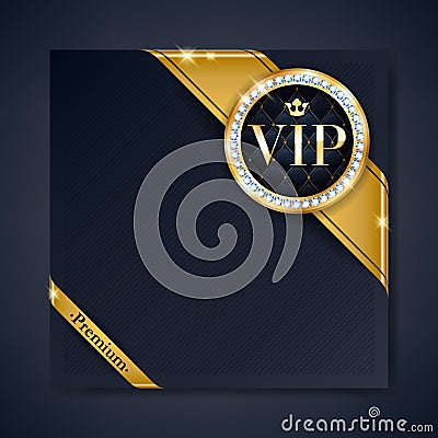 VIP club party premium invitation card poster flyer. Vector Illustration