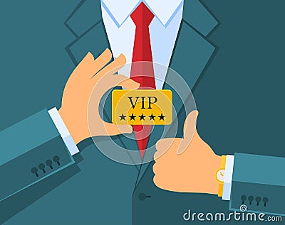 VIP concept. Business man Vector Illustration