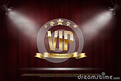 VIP event invitation realistic illustration Vector Illustration