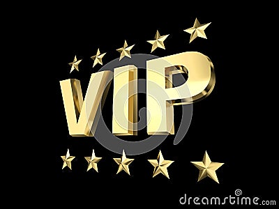 Vip and golden star Stock Photo