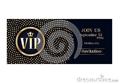 VIP invitation card premium design template. Vector Illustration