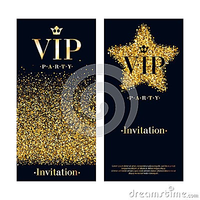 VIP invitation card premium design template. Vector Illustration