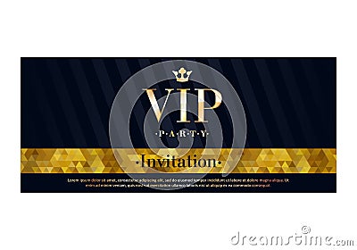 VIP invitation card premium design template. Vector Illustration