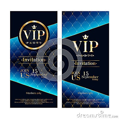 VIP invitation card premium design templates set. Vector Illustration