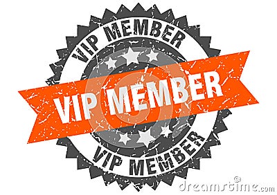 Vip member stamp. vip member grunge round sign. Vector Illustration