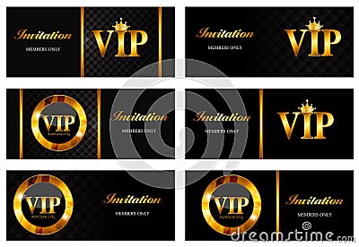 VIP Members Card Set Vector Illustration Vector Illustration