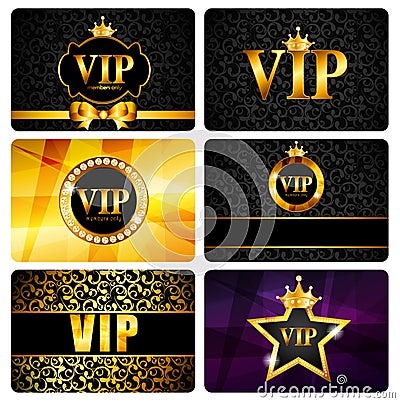 VIP Members Card Set Vector Illustration Vector Illustration