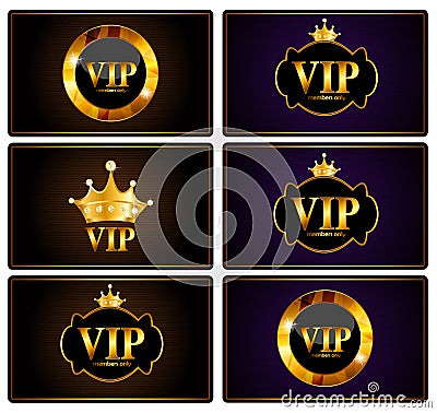 VIP Members Card Set Vector Illustration Vector Illustration