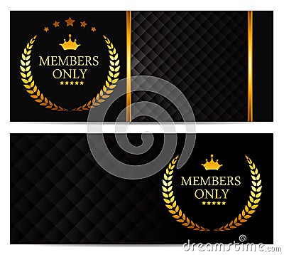 VIP Members Card Set Vector Illustration Vector Illustration