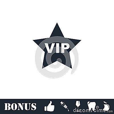 Vip star icon flat Vector Illustration