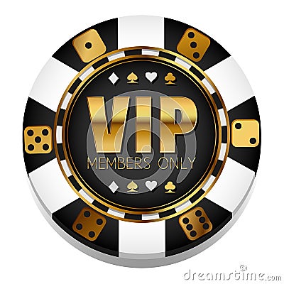 VIp Vector colorful Casino chip. Gambling. Vector Illustration