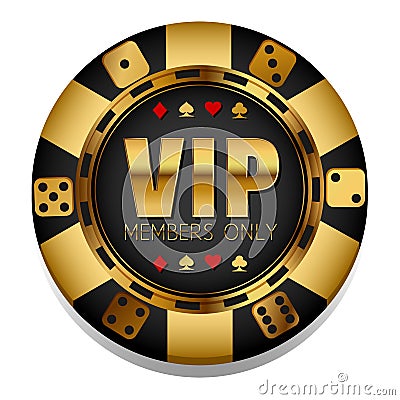 VIP Vector colorful Casino chip. Gambling. Vector Illustration