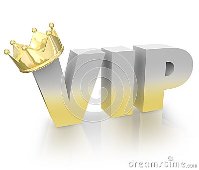 VIP Very Important Person Gold Crown Official King Executive Stock Photo