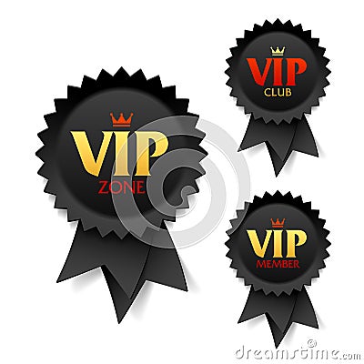 VIP zone, club and member labels Vector Illustration