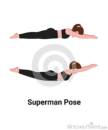 Viparita Shalabhasana pose woman character Vector Illustration