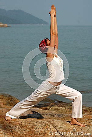 Virabhadrasana Stock Photo