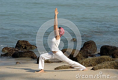 Virabhadrasana Stock Photo