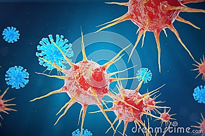 Viral hepatitis infection causing chronic liver disease, Hepatitis viruses. 3d illustration Cartoon Illustration